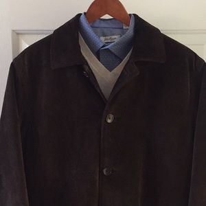J Crew brown suede car coat